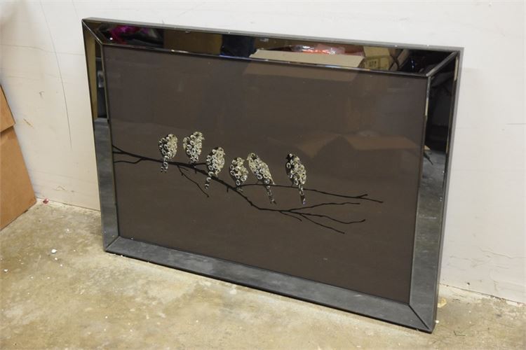 Bird On a Branch In A Mirrored Frame