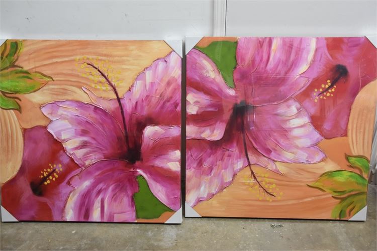 Pair Floral Artworks