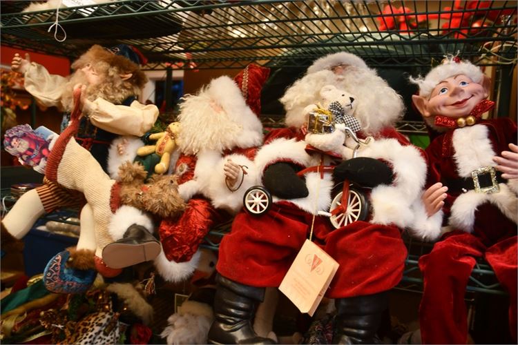 Group Four Large Santa Claus and Christmas Figures