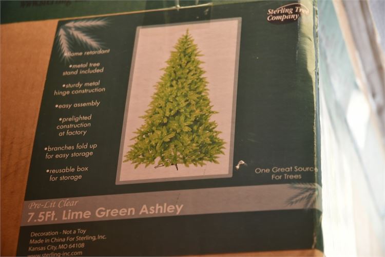 Pre-Lit Clear 7.5Ft. Lime Green Ashley Christmas Tree
