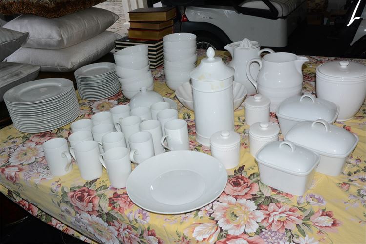 Large Quantity of White Porcelain Dinnerware