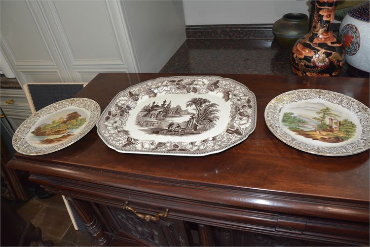 Three (3) Decorative Plates with Landscape Motif