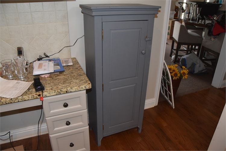 Grey Painted Storage Cabinet (Contents Not Included)