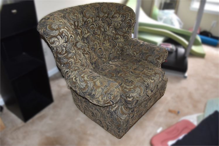 Tufted and Upholstered Patterned Armchair