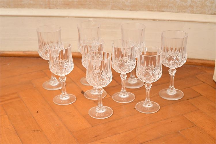 Nine (9) Crystal Wine Glasses
