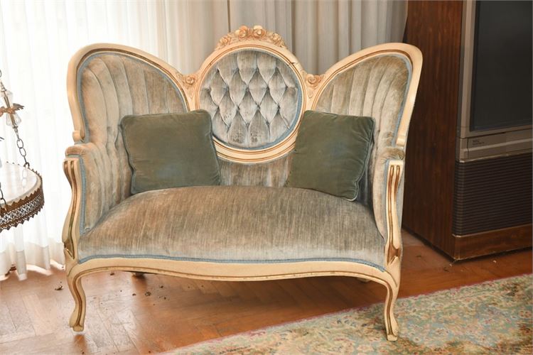 Vintage Victorian Style Tufted Sofa