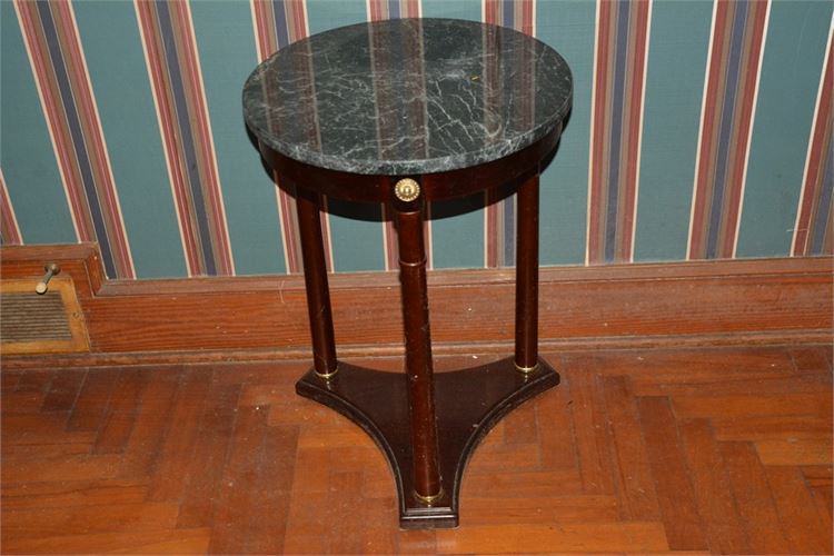 Mid 20th Century Regency Style Marble Pedestal Side Table