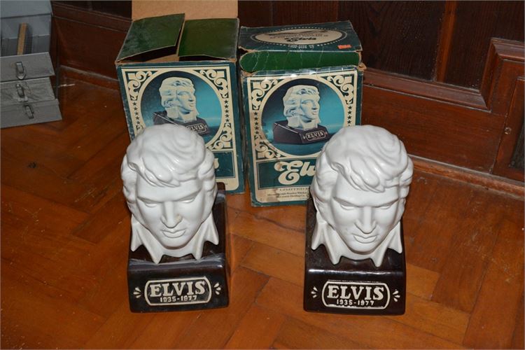 Two (2) Elvis Presley 1977 McCormick Distilling Co. Liquor Decanter Limited Ed.