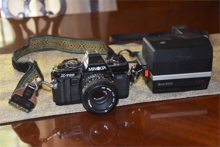 Minolta X-700 Camera and Sun 600 Polaroid Instant Camera