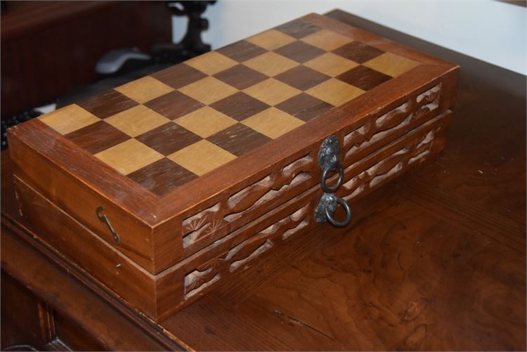 Vintage Carved Stone Chess Set