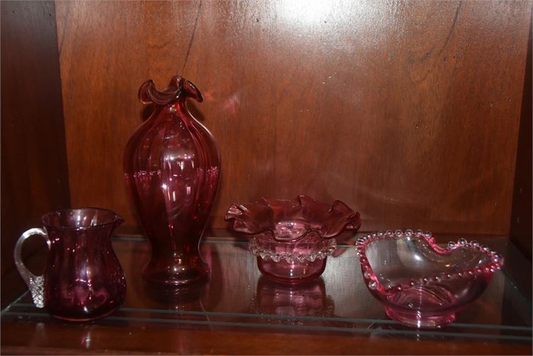 Group Cranberry Glass Objects