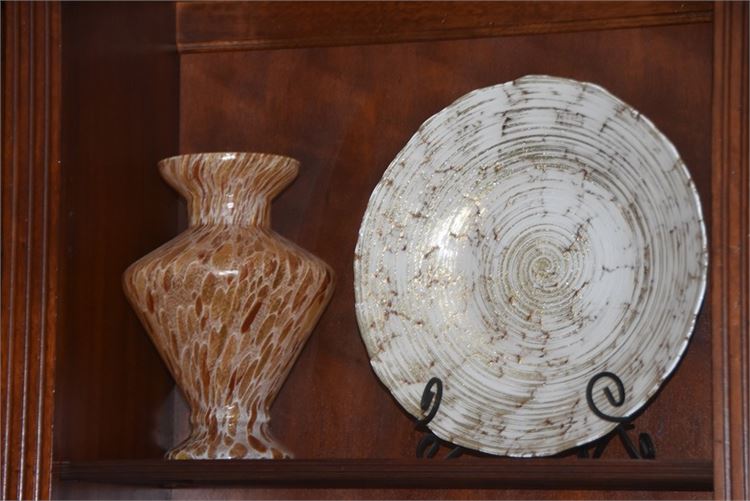 Decorative Vase and Plate On Stand