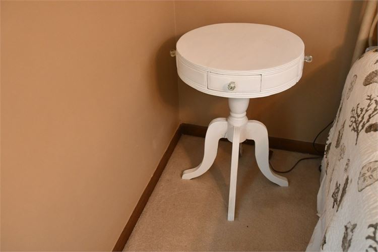 White Painted End Table