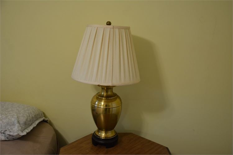 Brass Lamp With Pleated Shade