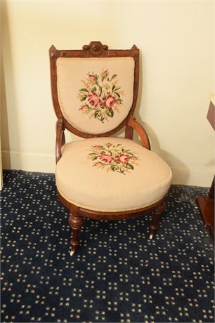 Needlepoint Upholstered Side Chair