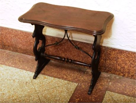 Side Table with Iron Detail