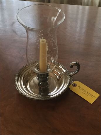 Etched Candle Tray and Shade