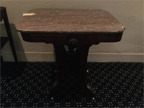 Marble Top Mahogany Console