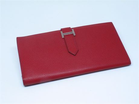 Hermes Elongated Red Wallet