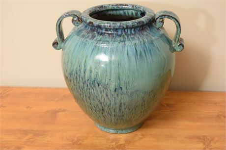 Blue Glazed Stoneware Vase