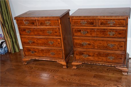 Pair Yew Wood Bachelors Chest