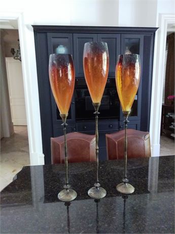 Trio of Decorative Glass Cups