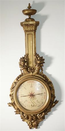 French Gilt Wood Barometer