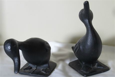 Two Companion Cast Iron Ducks
