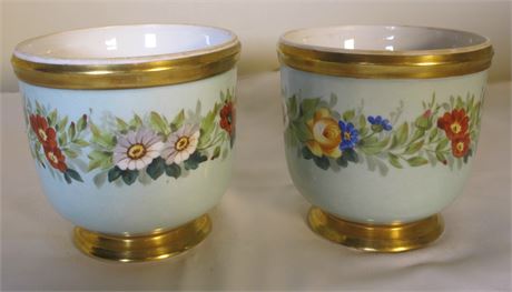 Pair of Paris Style Porcelain Cachepots