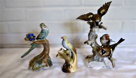 Three Porcelain Bird Firgurines