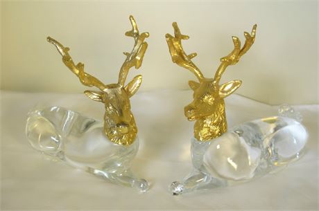 Glass and Gilt Metal Reindeer