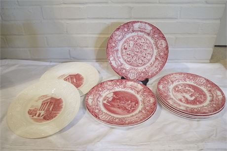 Ten Wedgwood Wesleyan College Plates