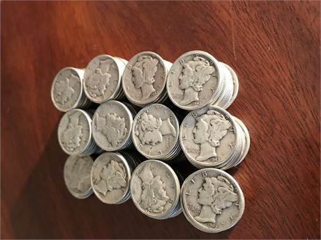 112 Mercury Head Silver Dimes