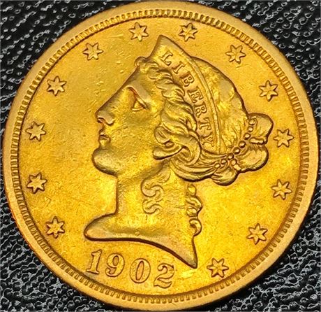 1902 Five Dollar US Gold Coin