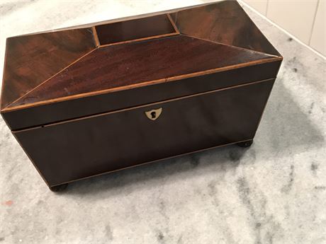 Antique mahogany tea caddy