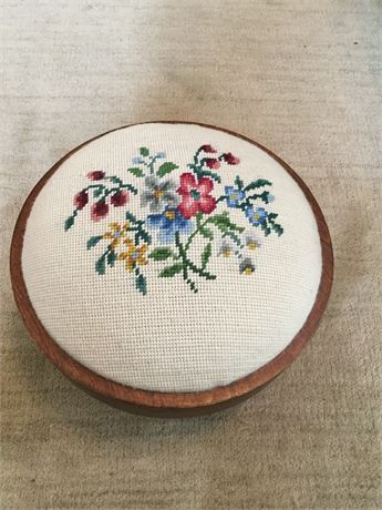 Needlepoint foot stool