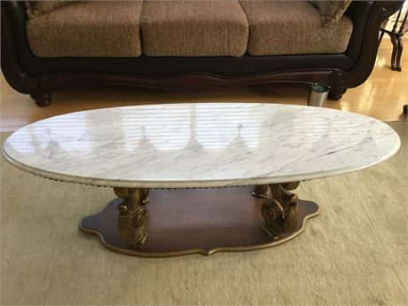 Marble-topped coffee table