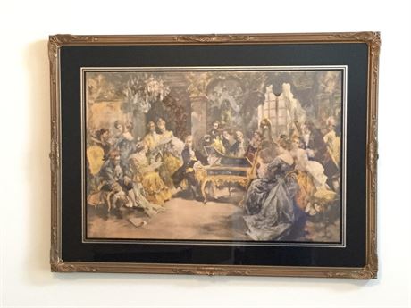 V. De Paredes "In the Parlor" framed painting