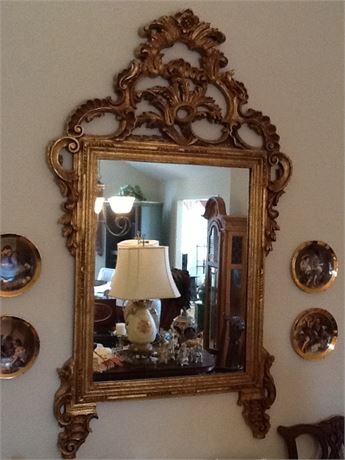 Large gold wall mirror