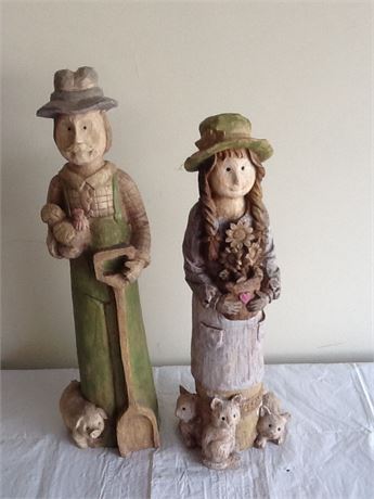 Pair of carved figurines