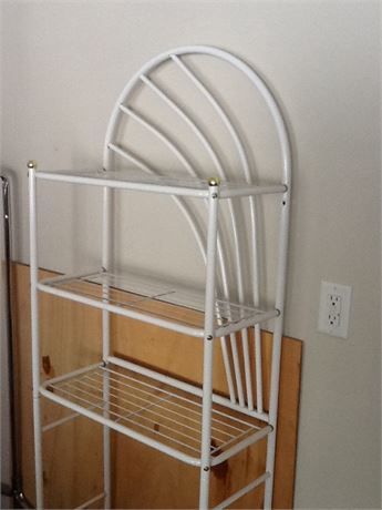 White metal shelving unit