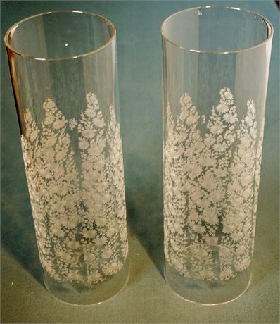 Lot 12: Pair of Etched Candle Globes