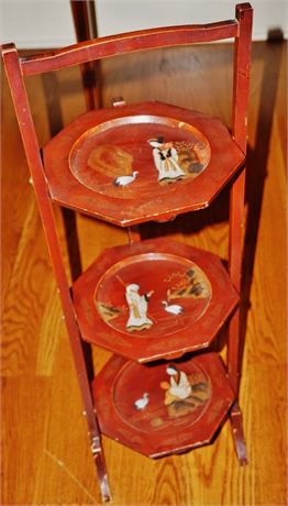 Lot 125. Three Tiered Folding Plate Stand