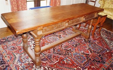 Lot 116. Walnut Trestle Table