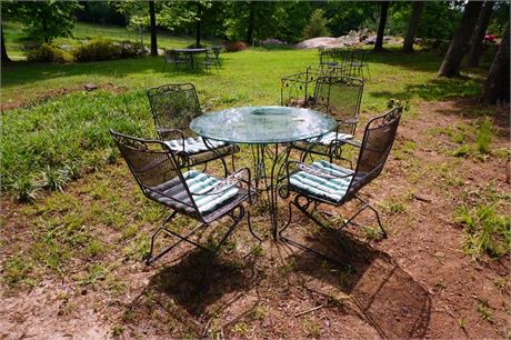 Lot 148. Glass Top Patio Table and Chairs