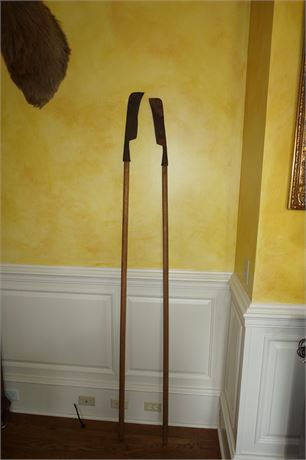 Lot 49. Pair of Iron and Wood Staff Axes