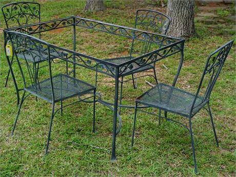 Lot 156. Wrought Iron Patio Table and Chairs