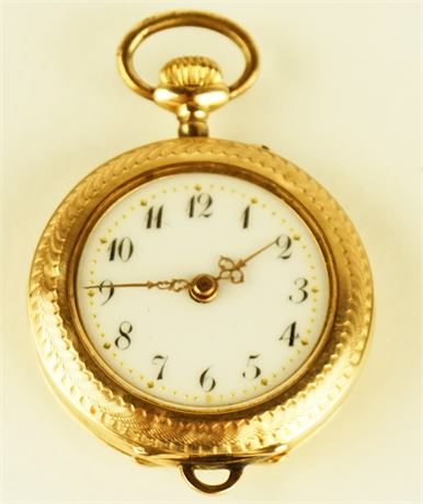 Lot: 138: 14K Yellow Gold Pocket Watch