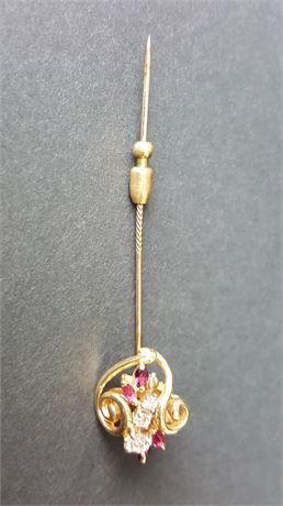 Lot 323. Diamond and Ruby Stick Pin