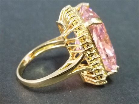 Lot 74. 14K Yellow Gold and Pink Tourmaline Ring